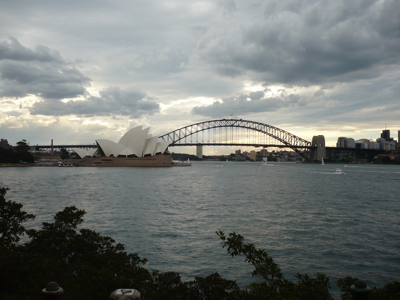 Sydney Opera House and Sydney Harbour Bridge from Mrs Macquarie's Point