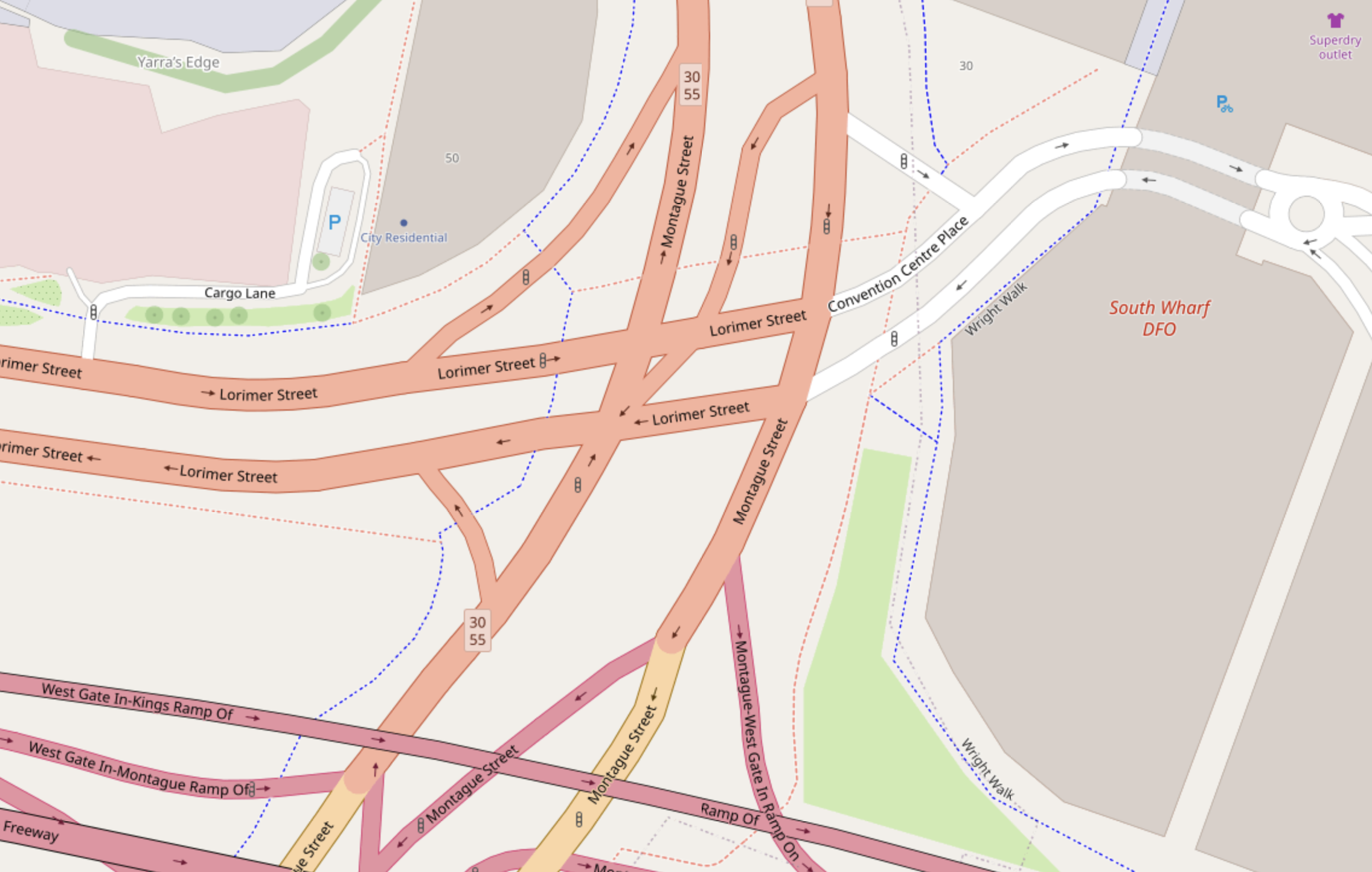 OpenStreetMap view of junction