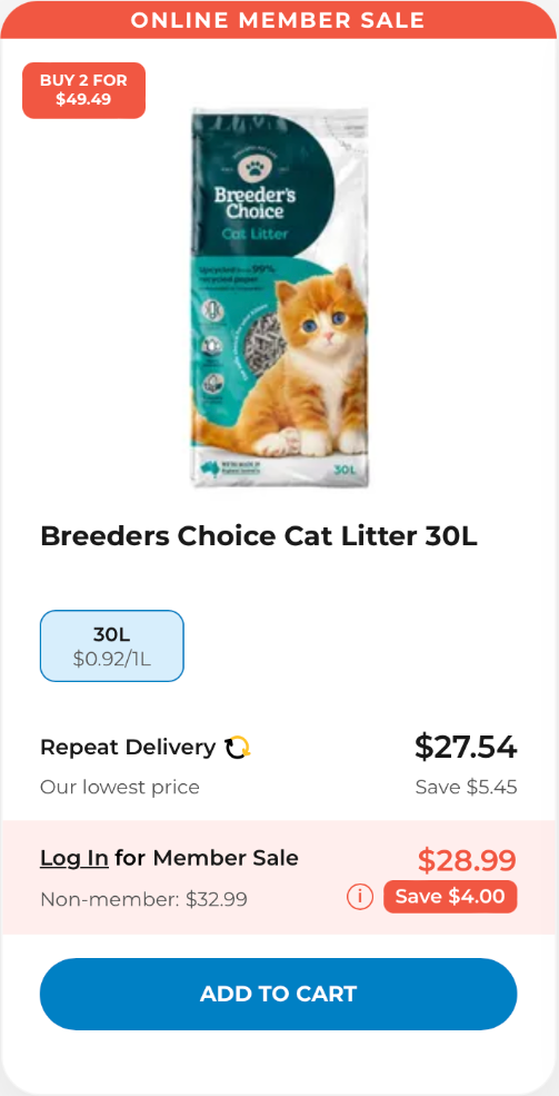 Screenshot from petbarn.com.au