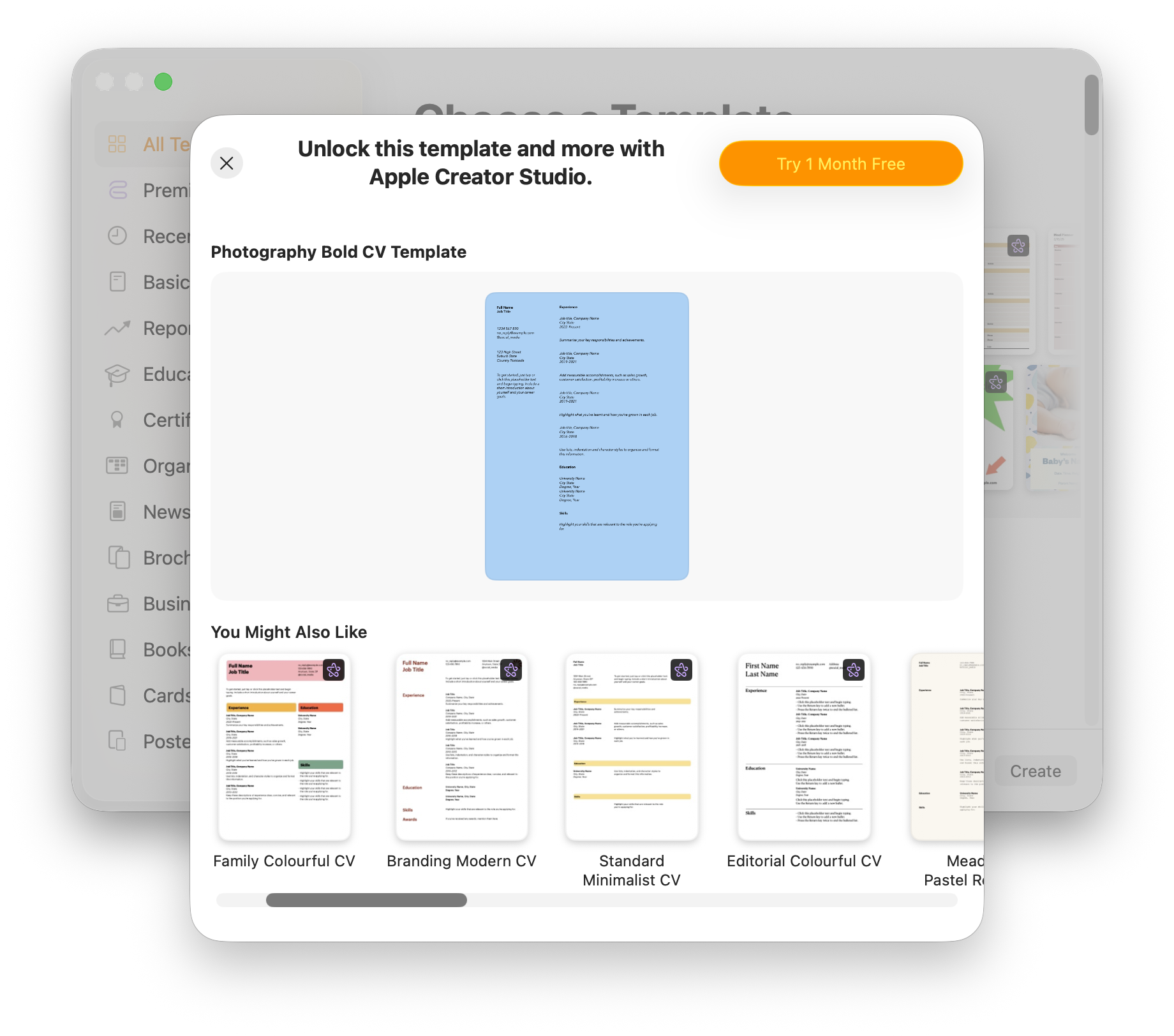 Screenshot of advertisement for Apple Creator Studio